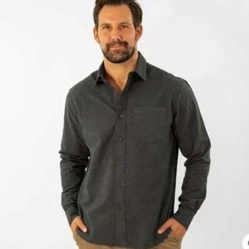 Bearbottom Comfort Chamois button up in Dark Gray Men's‎ Size XXL